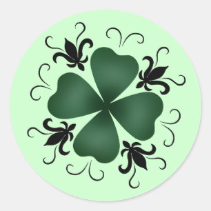 Fancy Victoriaans shamrock Ronde Sticker