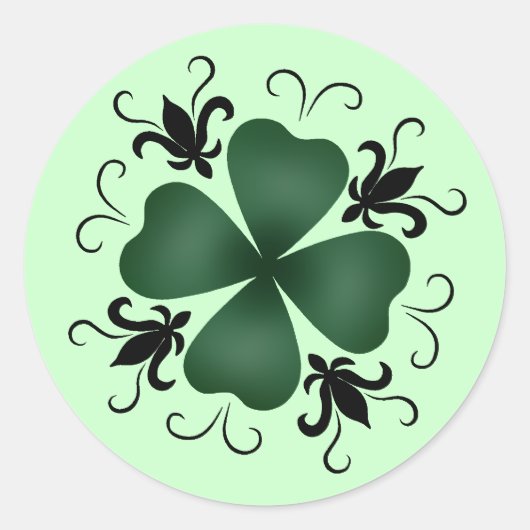 Fancy Victoriaans shamrock Ronde Sticker (Voorkant)