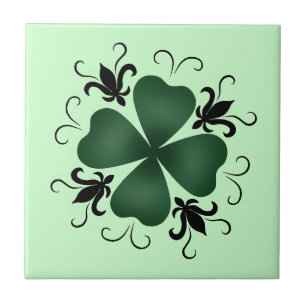 Fancy Victoriaans shamrock Tegeltje