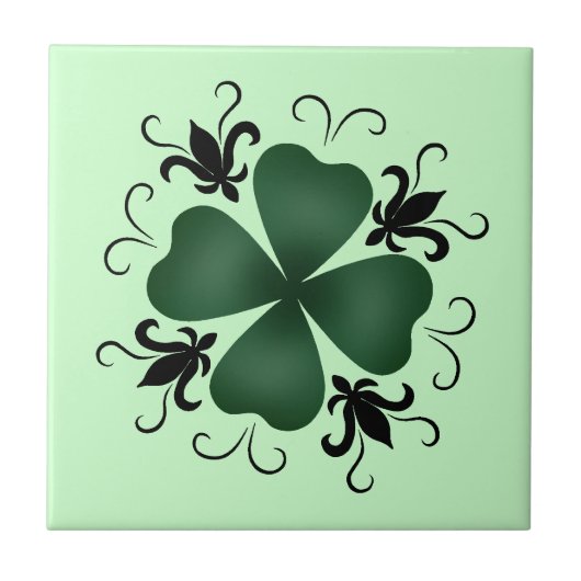 Fancy Victoriaans shamrock Tegeltje (Voorkant)
