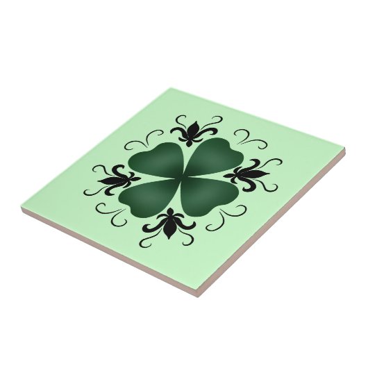 Fancy Victoriaans shamrock Tegeltje (Zijkant)