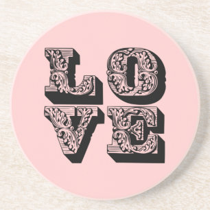 Fancy Vierkant LOVE Zandsteen Onderzetter