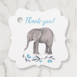Fancy vierkante olifant jongen Baby shower gunst l Bedankjes Labels