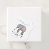 Fancy vierkante olifant jongen Baby shower gunst l Bedankjes Labels (In situ)