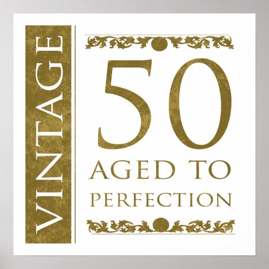 Fancy Vintage 50e verjaardag Poster (Voorkant)