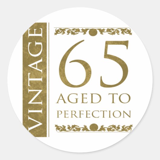 Fancy Vintage 65e verjaardag Ronde Sticker (Voorkant)