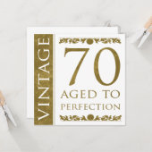 Fancy Vintage 70e verjaardag Kaart (Voorkant / Achterkant in situ)