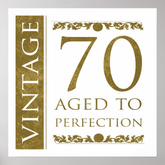 Fancy Vintage 70e verjaardag Poster (Voorkant)
