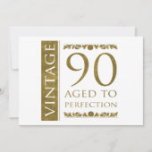 Fancy Vintage 90e verjaardag Kaart (Voorkant)