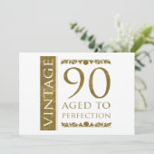 Fancy Vintage 90e verjaardag Kaart (Staand voorkant)