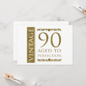 Fancy Vintage 90e verjaardag Kaart (Voorkant / Achterkant in situ)