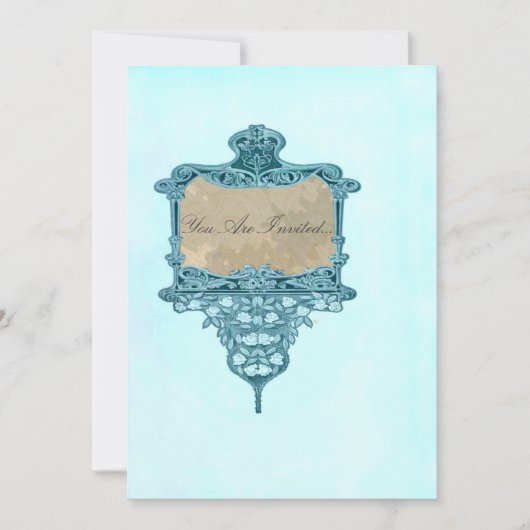 Fancy Vintage Wedding-uitnodigingen Kaart (Voorkant)