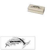 Fancy visrij van zwarte schubben rubberstempel (Gestempeld)