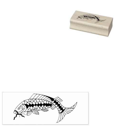 Fancy visrij van zwarte schubben rubberstempel (Gestempeld)