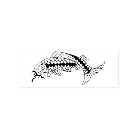 Fancy visrij van zwarte schubben rubberstempel (Afrduk)