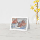 Fancy vissen - Kleine gevouwen groet Kaart (Gele Bloem)