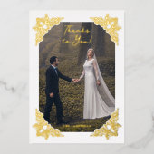 Fancy  Vlaamse Lijst Hoeken Foto Folie Uitnodiging (Voorkant)