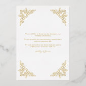 Fancy  Vlaamse Lijst Hoeken Foto Folie Uitnodiging (Achterkant)