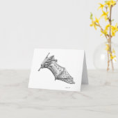 Fancy Vleermuizen: M. lucifugus vleugelspankaart Kaart (Gele Bloem)