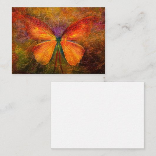 Fancy vlinder notitiekaartje (Voorkant / Achterkant)