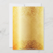 Fancy Vlourish Gold Masquerade Wedding Invite Kaart (Achterkant)