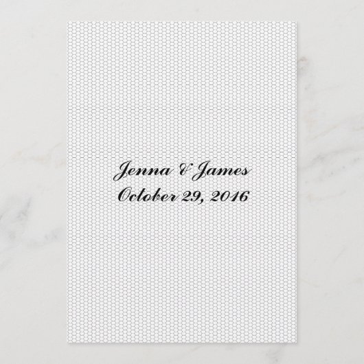 Fancy Vlurish 5x7" Weddenschap in zwart Menu (Achterkant)