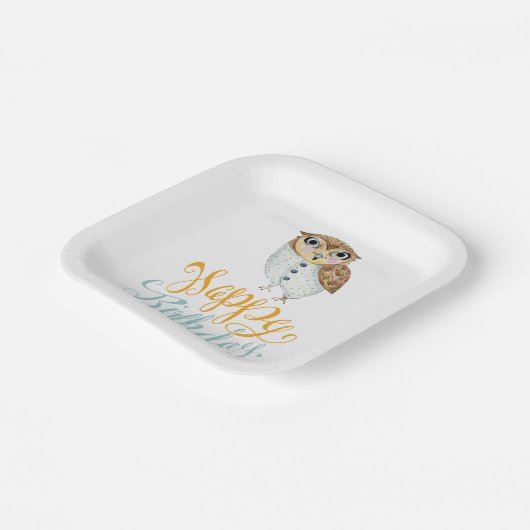 Fancy vogeldag papieren bordje (Gebogen)