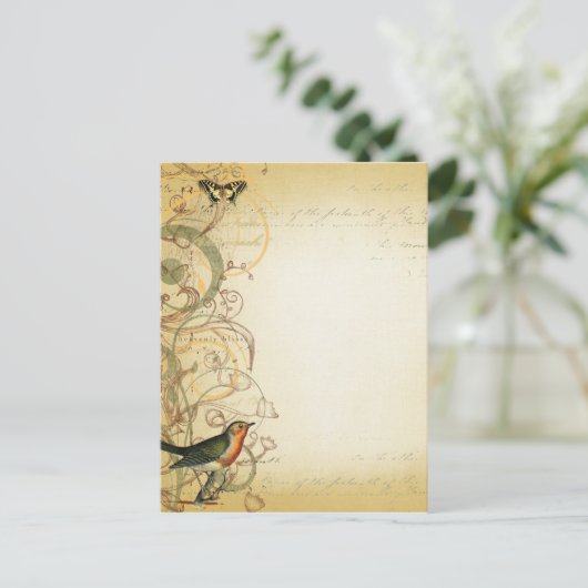 Fancy vogelgriep en vlinderzwijn briefkaart (Staand voorkant)