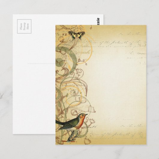 Fancy vogelgriep en vlinderzwijn briefkaart (Voorkant / Achterkant)