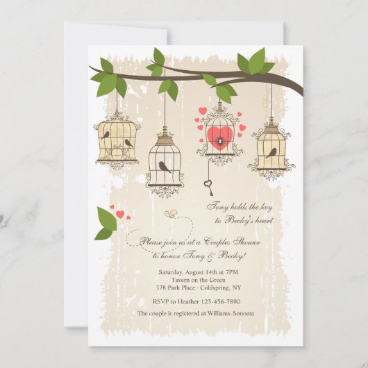 Fancy vogelkooien Showuitnodiging Kaart (Voorkant)