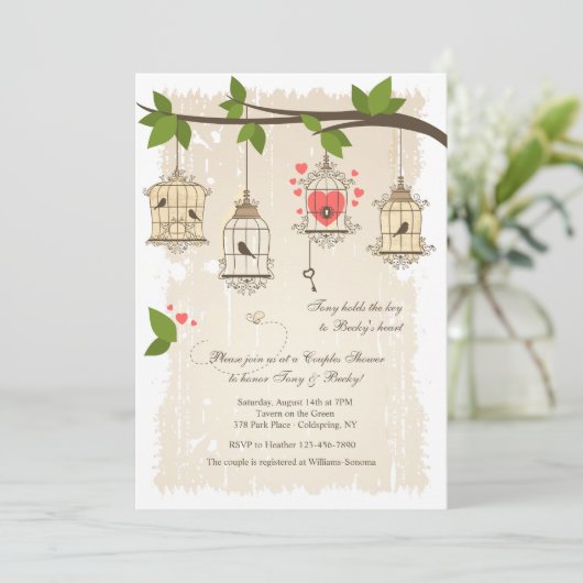 Fancy vogelkooien Showuitnodiging Kaart (Staand voorkant)