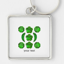 Fancy vorm Emerald Gemstone Art Green Sleutelhanger