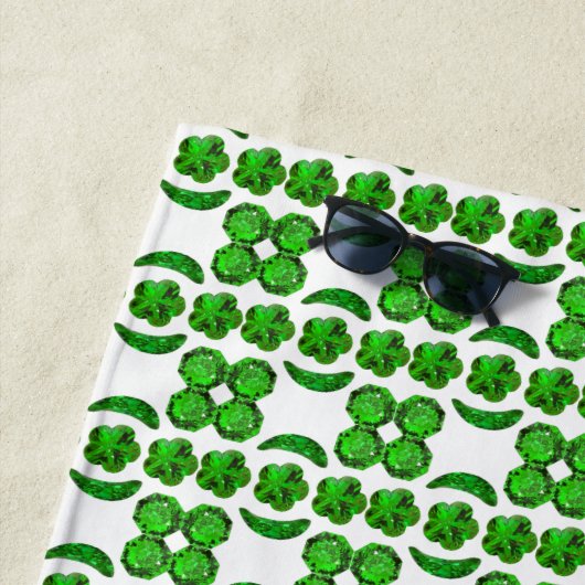 Fancy vorm Emerald Gemstone Strandlaken (In situ)