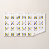 Fancy vormen met gele blauwe illustratie bad handdoek (Handdoek)