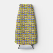 Fancy vormen met gele blauwe illustratie flesjeskoeler (Voorkant)