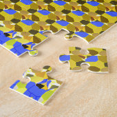 Fancy vormen met gele blauwe illustratie legpuzzel (Zijkant)