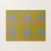 Fancy vormen met gele blauwe illustratie legpuzzel (Horizontaal)