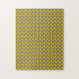 Fancy vormen met gele blauwe illustratie legpuzzel