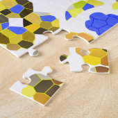 Fancy vormen met gele blauwe illustratie legpuzzel (Zijkant)