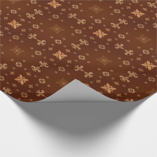 Fancy vormen op bruin cadeaupapier (Hoek)