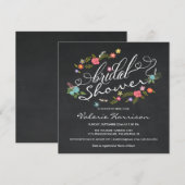 Fancy Vrijgezellenfeest van Floral Wreath Chalkboa Kaart (Voorkant / Achterkant)