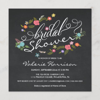 Fancy Vrijgezellenfeest van Floral Wreath Chalkboa Kaart