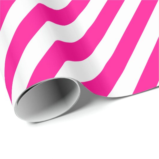 Fancy warm roze en wit gestreept patroon cadeaupapier (Rol Hoek)