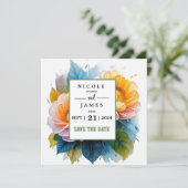 Fancy Watercolor Bloemen Save The Date (Staand voorkant)