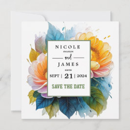 Fancy Watercolor Bloemen Save The Date