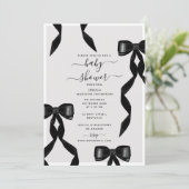 Fancy Waterverf Black Bow Formal Baby shower Kaart (Staand voorkant)