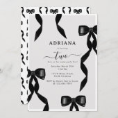 Fancy Waterverf Black Bow Formal Kids Verjaardag Kaart (Voorkant / Achterkant)