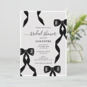 Fancy Waterverf Black Bow Formal Vrijgezellenfeest Kaart (Staand voorkant)