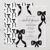 Fancy Waterverf Black Bow Formal Vrijgezellenfeest Kaart (Voorkant / Achterkant)