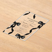 Fancy Waterverf Black Bow Formele Pensioen Partij Acryl Uitnodigingen (Laagn)